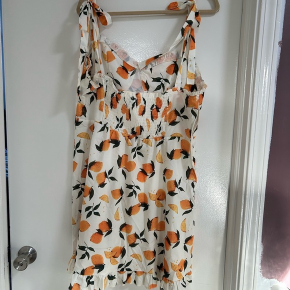 LEMON PRINT RUFFLE HEM TIE SHOULDER MINI DRESS - Picture 9 of 14